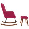 VidaXL Hojdacie kreslo so stoličkou Wine Red Velvet