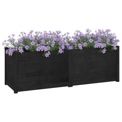 vidaXL Záhradný kvetináč čierny 150x50x50 cm borovicový masív