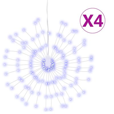 vidaXL Vianočná svietiaca hviezda 140 LED 4 ks modré 17 cm