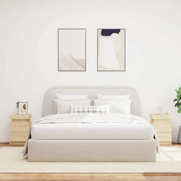 vidaXL Nočn&eacute; stol&iacute;ky s LED svetlami 2 ks dub sonoma 35x39x55 cm