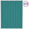 vidaXL Stre&scaron;n&yacute; panel 12 pcs Zelen&aacute; 60 x 45 cm Pozinkovan&aacute; oceľ