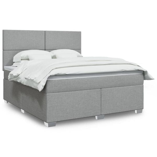 vidaXL Boxspring posteľ s matracom bledosiv&aacute; 180x200 cm l&aacute;tka