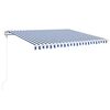 vidaXL Automatick&aacute; mark&iacute;za, LED a senzor vetra 400x350 cm, modr&aacute;/biela