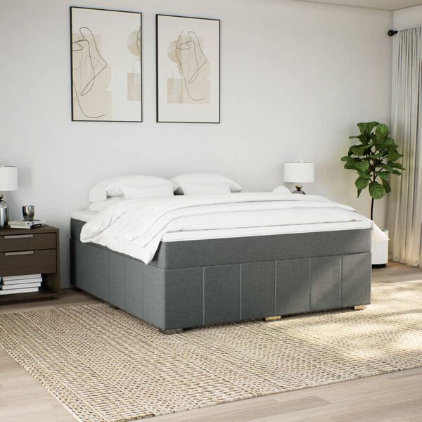 vidaXL Boxspring posteľ s matracom tmavosiv&aacute; 180x200 cm l&aacute;tka