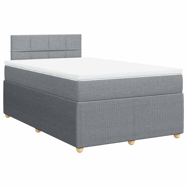 vidaXL Boxspring posteľ s matracom bledosiv&aacute; 120x200 cm l&aacute;tka