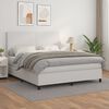 vidaXL Boxspring posteľ s matracom biela 160x200 cm umelá koža