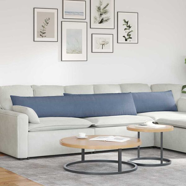 vidaXL Vankúše na pohovku 2 pcs Modrá 200 x 40 cm Kordúrová tkanina