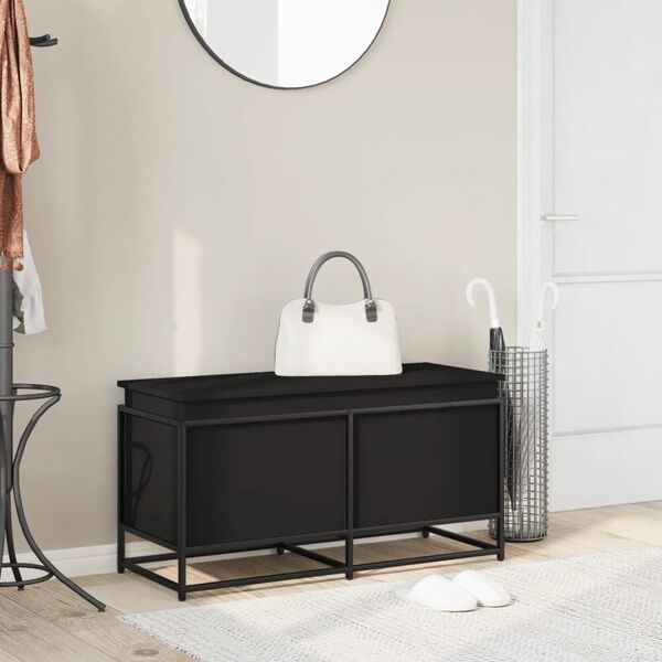 vidaXL &Uacute;ložn&yacute; box s vekom čierny 100x40x51,5 cm kompozitn&eacute; drevo