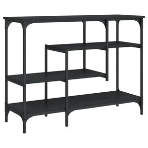 vidaXL Konzolov&yacute; stol&iacute;k s policami čierny 100x35x75 cm