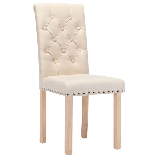 vidaXL Jed&aacute;lensk&eacute; stoličky 4 ks, kr&eacute;mov&eacute;, l&aacute;tka