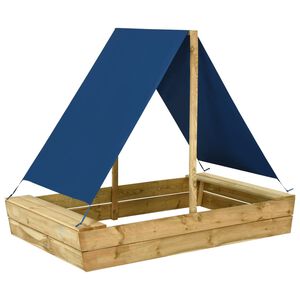 vidaXL Pieskovisko so strechou 160x100x133 cm impregnovan&eacute; borovicov&eacute; drevo