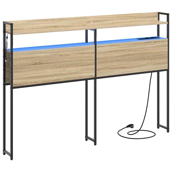 vidaXL &Uacute;ložn&eacute; čelo s poličkou dub sonoma 120 cm Kompozitn&eacute; drevo