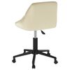 vidaXL Otočná kancelárska stolička krémová zamatová