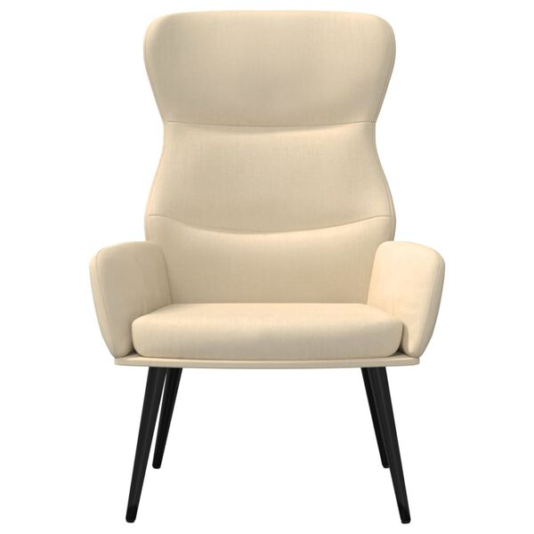 vidaXL Relaxačné kreslo krémové látkové