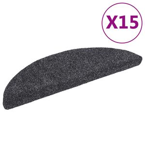 vidaXL Schodov&eacute; rohože, samolepiace, 15 ks, 56x17x3 cm, tmavo&scaron;ed&eacute;, polkruhov&eacute;