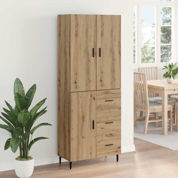 vidaXL Highboard so z&aacute;suvkou 2 pcs Remeseln&yacute; dub Kompozitn&eacute; drevo