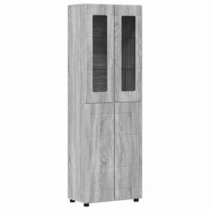 vidaXL Highboard FLORIN 60 x 35 x 182 cm Siv&yacute; Sonoma Kompozitn&eacute; drevo
