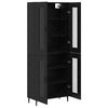 vidaXL Highboard 2 pcs Čierny dub Drevovl&aacute;knit&aacute; doska a sklo