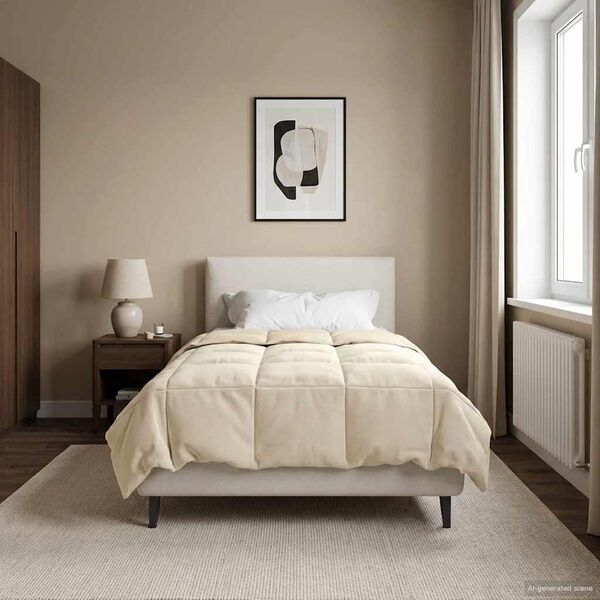 vidaXL Letn&aacute; prikr&yacute;vka &Scaron;nurovan&yacute; Kr&eacute;mov&aacute; 135 x 220 cm Mikrovl&aacute;kno