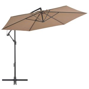 vidaXL Z&aacute;vesn&yacute; z&aacute;hradn&yacute; slnečn&iacute;k, hlin&iacute;kov&aacute; tyč 300 cm, sivohned&yacute;