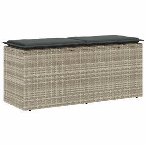 vidaXL z&aacute;hradn&aacute; lavica s vank&uacute;&scaron;om svetlosiv&aacute; 110x40x44 cm polyratan