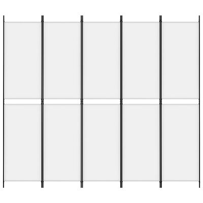 vidaXL 5-panelový paraván biely 250x220 cm látkový