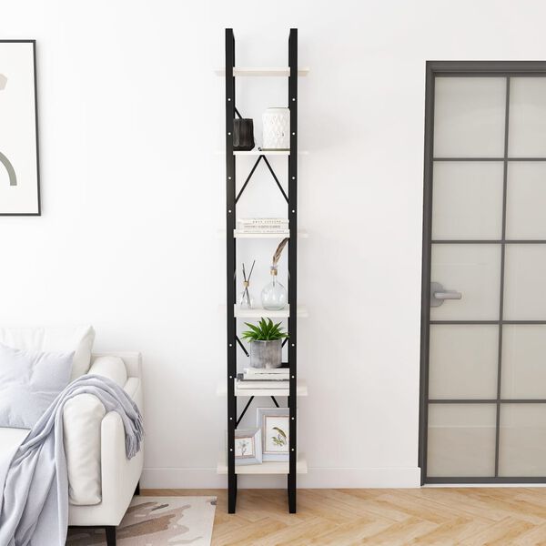 vidaXL Vysoký regál biely 40x30x210 cm masívna borovica