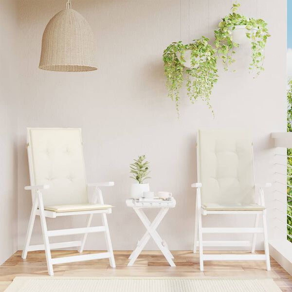 vidaXL Vankúše na stoličky 2 ks krémová melanž 120x50x4 cm látka