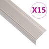 vidaXL Schodov&eacute; li&scaron;ty v tvare L 15 ks hlin&iacute;k 90 cm champagne
