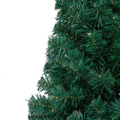 vidaXL Osvetlený umelý polovičný vianočný stromček+gule, zelený 150 cm