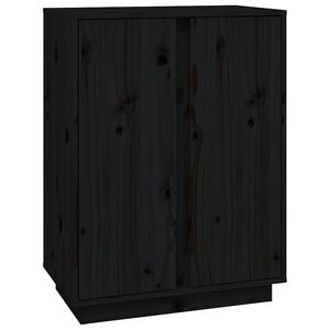 vidaXL Komoda čierna 60x35x80 cm borovicov&yacute; mas&iacute;v