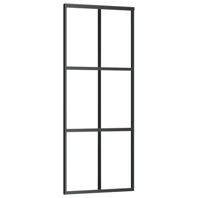 vidaXL Posuvné dvere ESG sklo a hliník 76x205 cm čierne