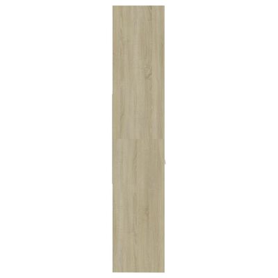 vidaXL Knižnica, biela a dub sonoma 60x35x180 cm, kompozitné drevo