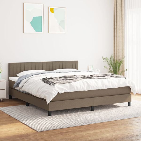 vidaXL Posteľn&yacute; r&aacute;m boxspring s matracom sivohned 160x200 cm l&aacute;tka