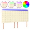 vidaXL Čelo postele kr&eacute;mov&eacute; 180x5x118/128 cm umel&aacute; koža