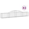 vidaXL Obl&uacute;kov&yacute; gabi&oacute;nov&yacute; k&ocirc;&scaron; 3 ks 300x30x40/60 cm pozinkovan&eacute; železo