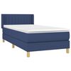 vidaXL Posteľn&yacute; r&aacute;m boxspring s matracom modr&yacute; 90x200 cm l&aacute;tka