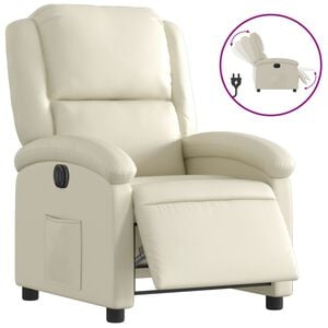 vidaXL Elektrick&eacute; skl&aacute;pacie kreslo kr&eacute;mov&eacute; umel&aacute; koža