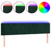 vidaXL Čelo postele s LED tmavozelen&eacute; 180x5x78/88 cm zamat
