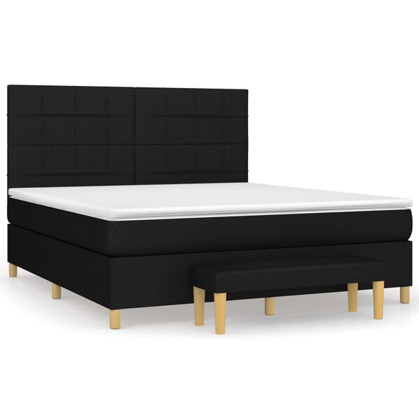 vidaXL Posteľn&yacute; r&aacute;m boxspring s matracom čierny 160x200 cm l&aacute;tka
