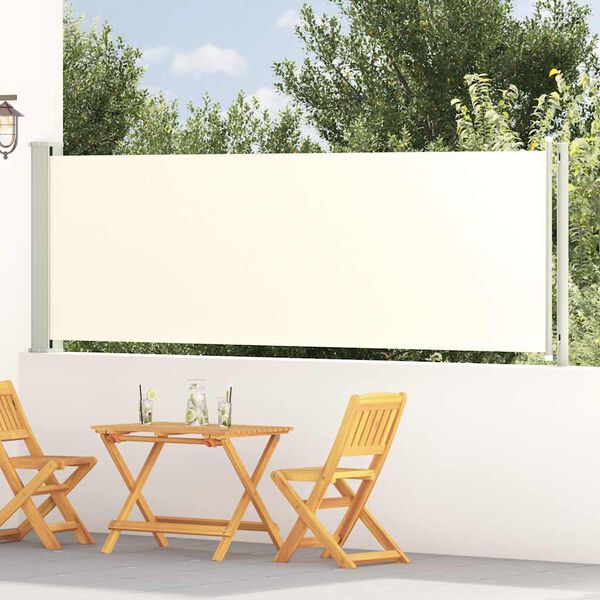 vidaXL Zaťahovacia bočn&aacute; mark&iacute;za na terasu 117x600 cm kr&eacute;mov&aacute;