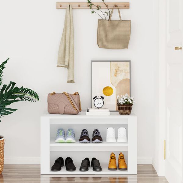 vidaXL Regál na topánky biely 75x35x45 cm spracované drevo