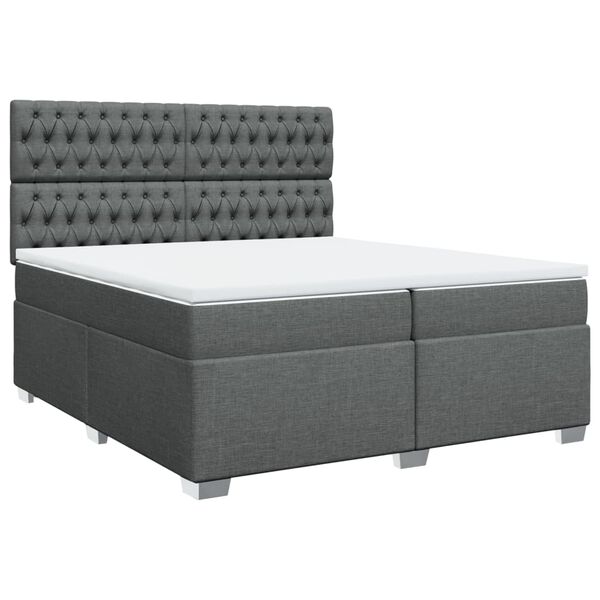 vidaXL Boxspring posteľ s matracom tmavosiv&aacute; 200x200 cm l&aacute;tka