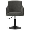 vidaXL Otočn&aacute; jed&aacute;lensk&aacute; stolička tmavosiv&aacute; zamatov&aacute;
