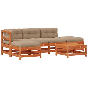 vidaXL Z&aacute;hradn&yacute; lounge set 5 pcs Voskov&aacute; hneda borovica