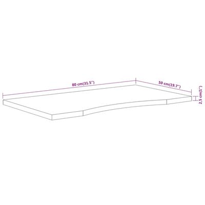 vidaXL Doska stola 80x50x2,5 cm obdĺžniková masívna akácia