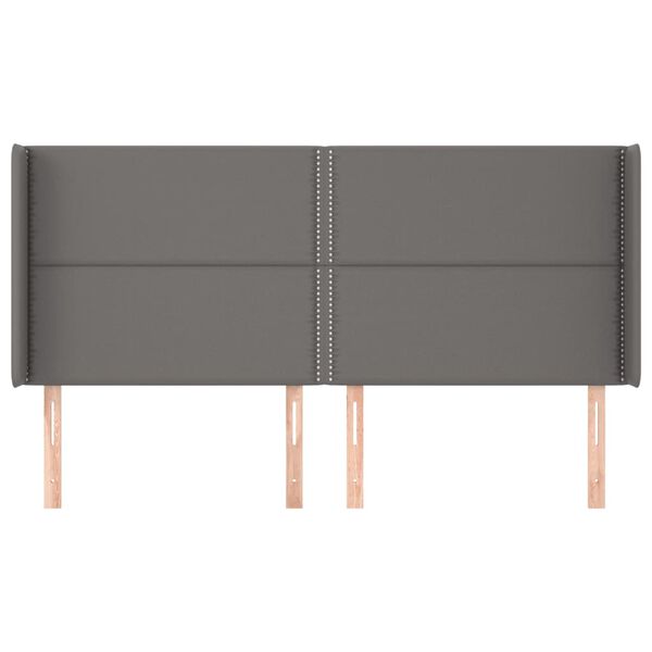 vidaXL Čelo postele so záhybmi sivé 203x16x118/128 cm umelá koža