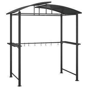 vidaXL Grilovac&iacute; alt&aacute;nok s policami antracitov&yacute; 210x114x230 cm oceľ