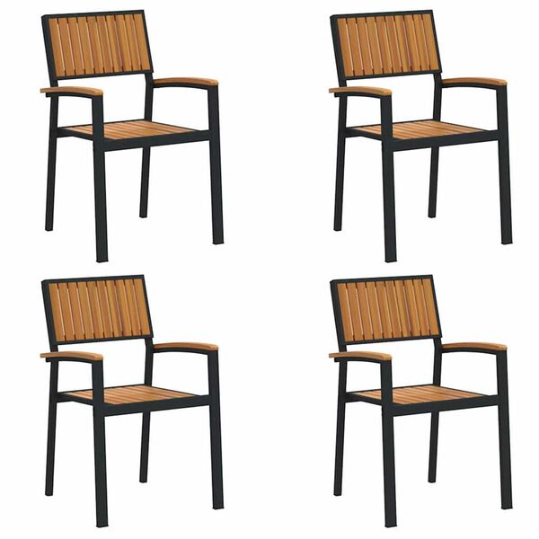 vidaXL Záhradná stolička 4 pcs Hnedá 56 x 57 x 87 cm Akáciový masív