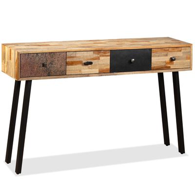 vidaXL Prístavný stolík z recyklovaného teakového dreva, 120x30x76 cm